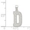 Sterling Silver Initial Letter D Charm Pendant Jewelry 25mm x 9mm